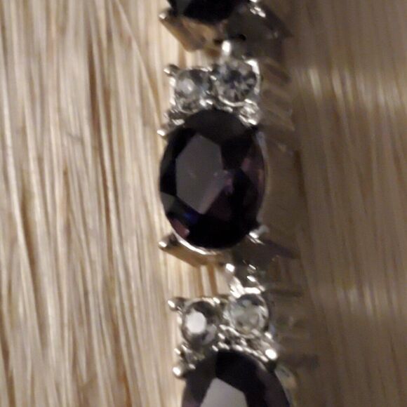 Elite New 14.95ctw Black Spinal & White Topaz Bracelet, 7.5 inches, - Picture 7 of 9